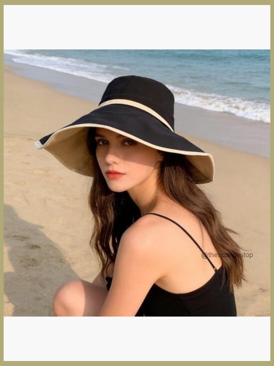 Wide Brim Sun Hat UPF 50+ Protection Reversible Foldable Polyester main image 3
